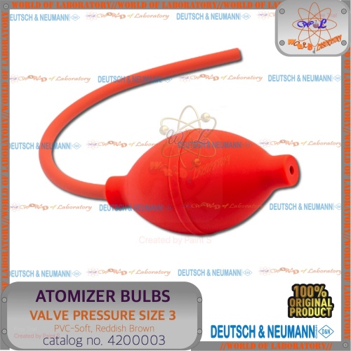 D&N Atomizer Bulb Pressure Valve Size 3, 65mL, PVC-Soft, Red