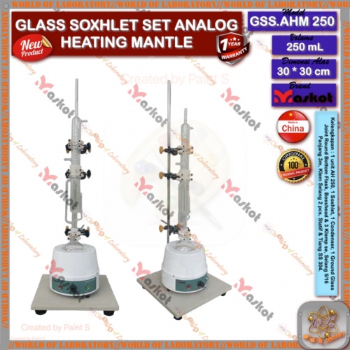 MASKOT Glass Soxhlet Set Analog Heating Mantle, Variable Capacity.