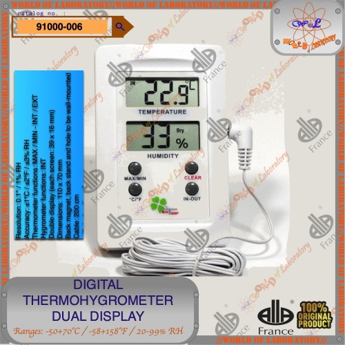 ALLA FRANCE Digital Thermohygrometer Dual Display