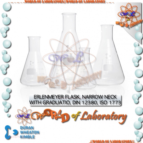 DURAN Erlenmeyer Flask, Narrow Neck, Variable Capacity 25mL - 5000mL