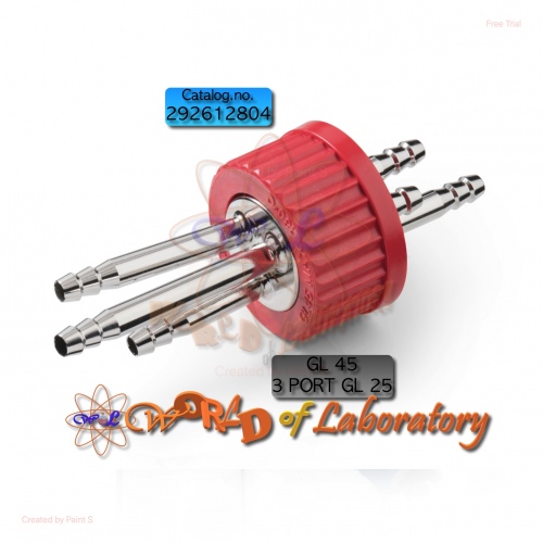 DURAN Stainless Steel Multiport Connector Cap GL 45 from PBT, 3 ports