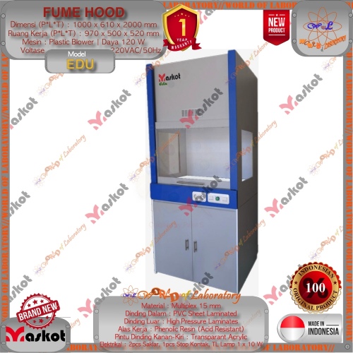 MASKOT Fume Hood Type EDU (Lemari Asam), Garansi 1 Tahun
