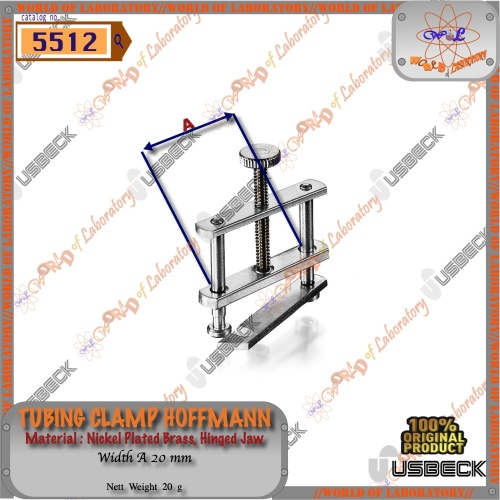 USBECK Tubing Clamp Hoffmann Hinged Jaw, Variable Width Size 20 mm - 50 mm