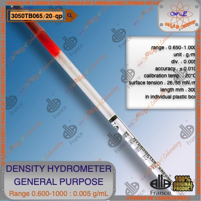 ALLA FRANCE Density Hydrometer General Purpose 0.650-1.000 g/mL