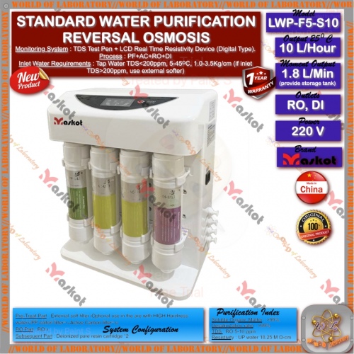 MASKOT Standard Water Purification Reversal Osmosis Model LWP-F5-S10, Garansi 1 Tahun.