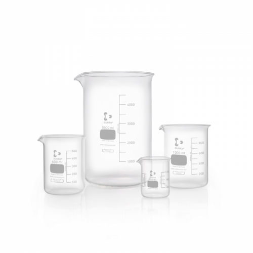 DURAN Beaker Glass Low Form with Spout, Varian Capacity 5 mL - 10.000 mL