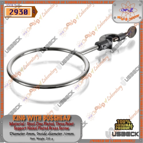 USBECK Ring with Bosshead, Steel, Zinc Plated, Three Point Support, Variable Size Inside Diameter 