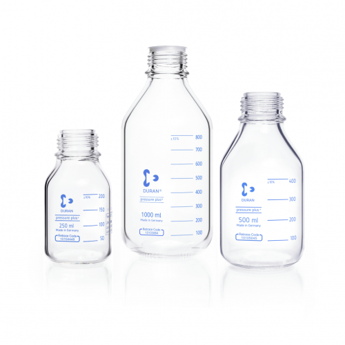 DURAN Pressure Plus+ Laboratory Bottle, Clear, Capacity 100 mL - 1.000 mL