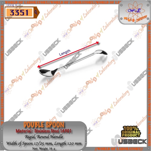 USBECK Double Spoon, Stainless Steel, Rigid, Round Hanle, Variable Length Size 120 mm - 300 mm