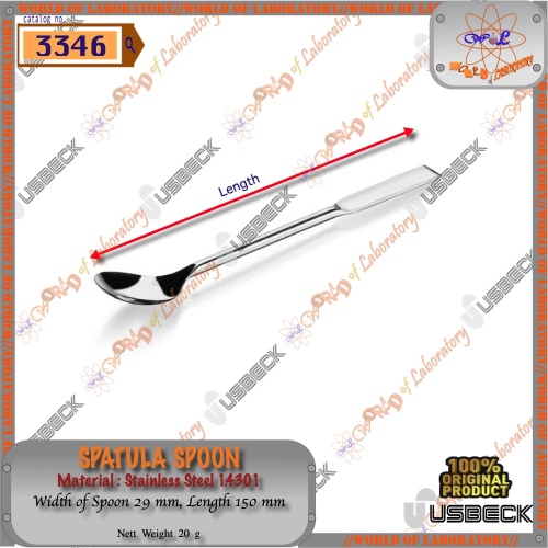 USBECK Spatula Spoon, Stainless Steel, Variable Length Size 150 mm - 210 mm