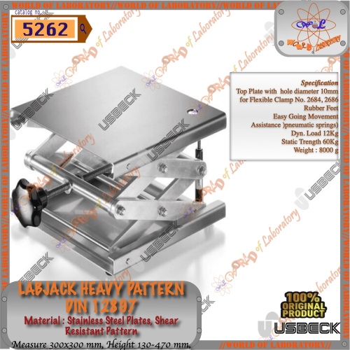 USBECK Labjack Heavy Pattern DIN 12897, Stainless Steel Plates