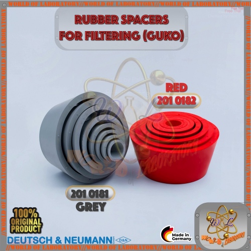 D&N Rubber Spacers for Filtering (GUKO) Set of 8 pcs, Red/Grey