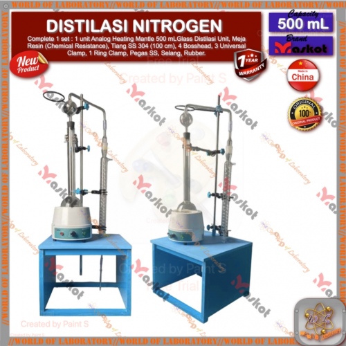MASKOT Distilasi Nitrogen 500 mL, Garansi 1 Tahun.