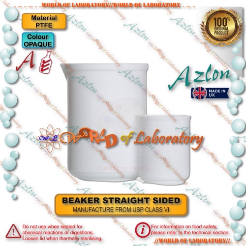 AZLON Beaker PTFE, Straight Sided, Variable Capacity 100 - 500 mL