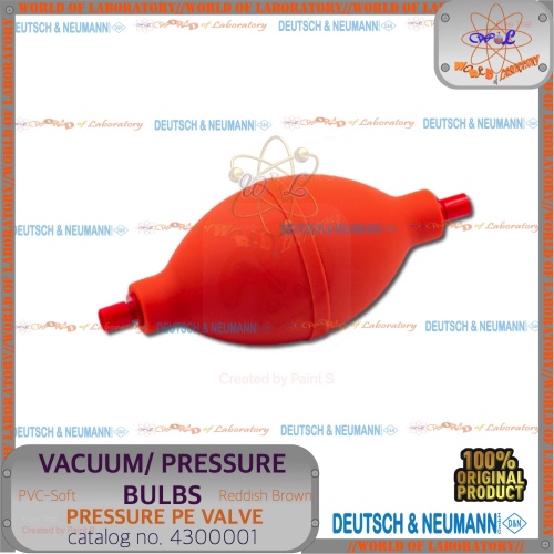 D&N Vacuum Pressure Bulb, 102 mL, PVC-Soft, Reddish-brown, Catalog No 430 0001