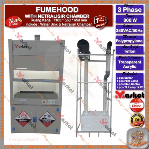 MASKOT Fume Hood with Netralisir Chamber, Garansi 1 Tahun