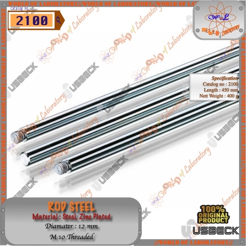 USBECK Rods Steel, Zinc Plated, Threaded M10, Variable Length Size 450mm - 1000mm