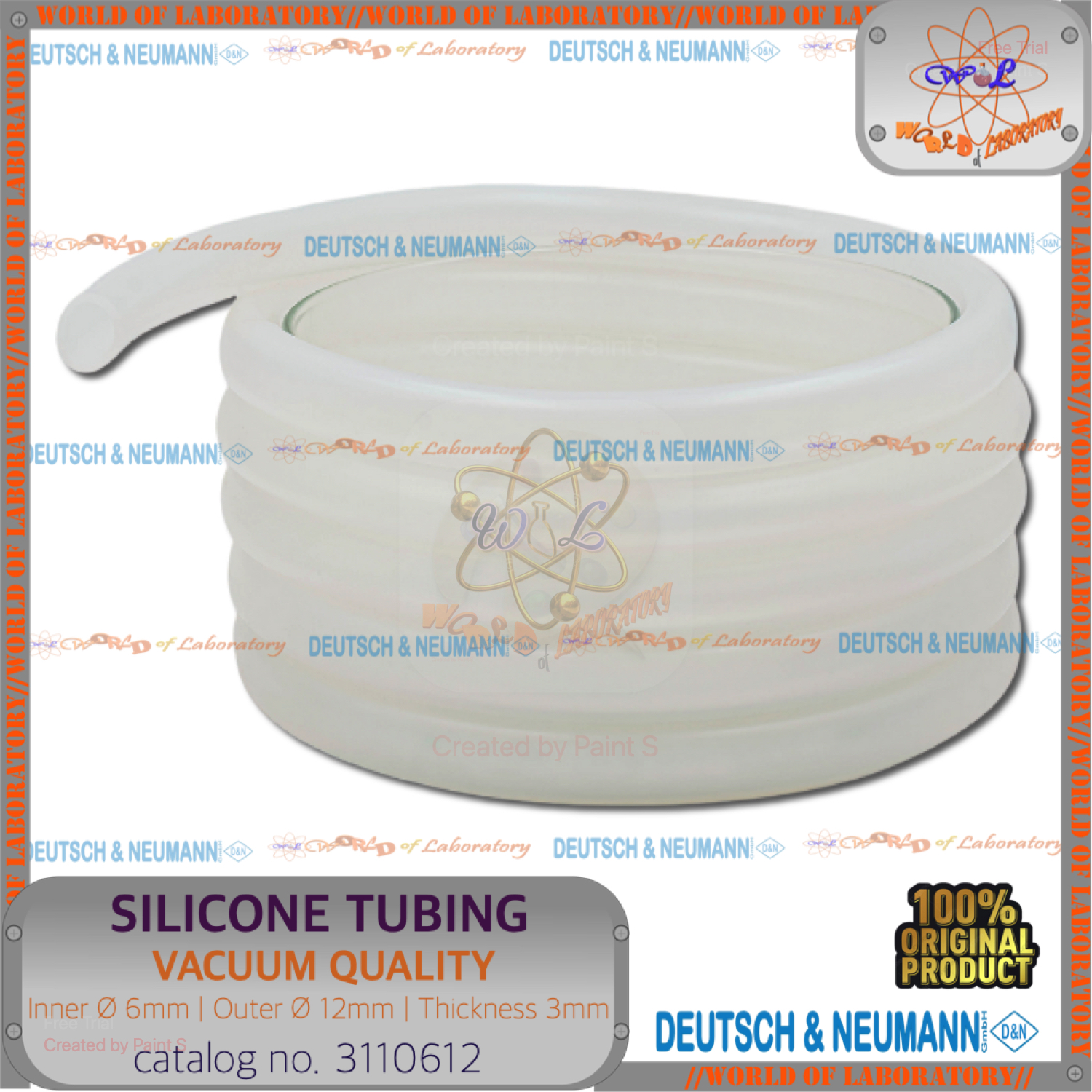 D&N® Silicone Tubing, Vacuum Quality, Variable Size Inner Diameter & Thickness