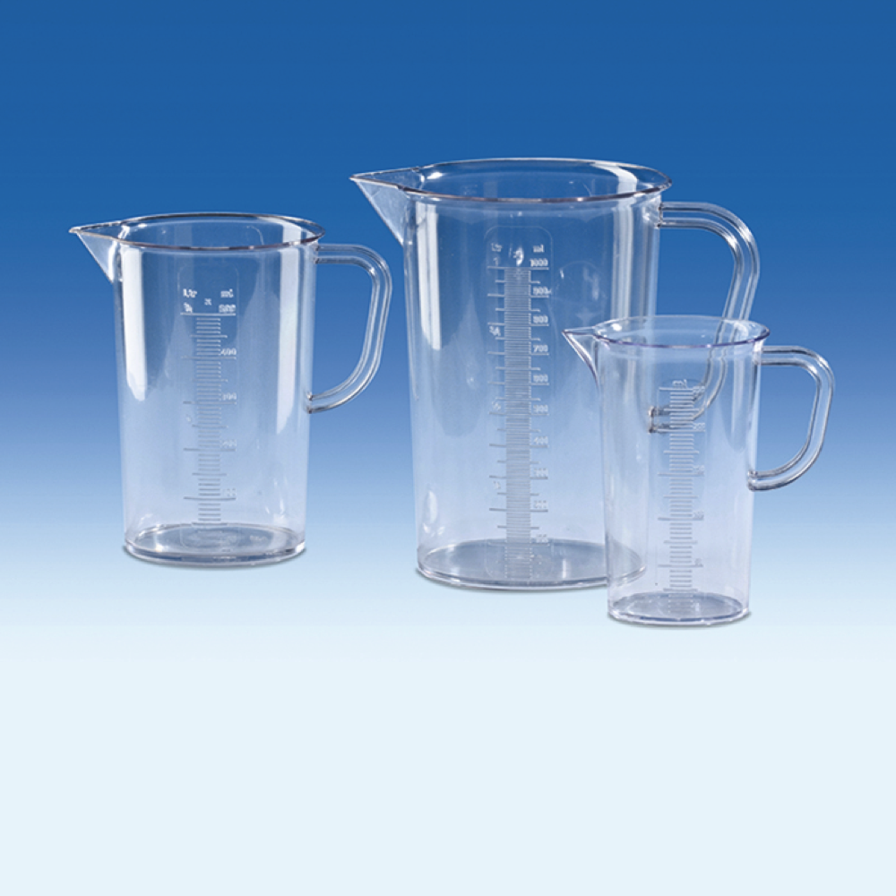 VITLAB® Graduated Beakers with Handle, SAN, Molded Graduations, Variable Capacity 250 mL - 3.000 mL