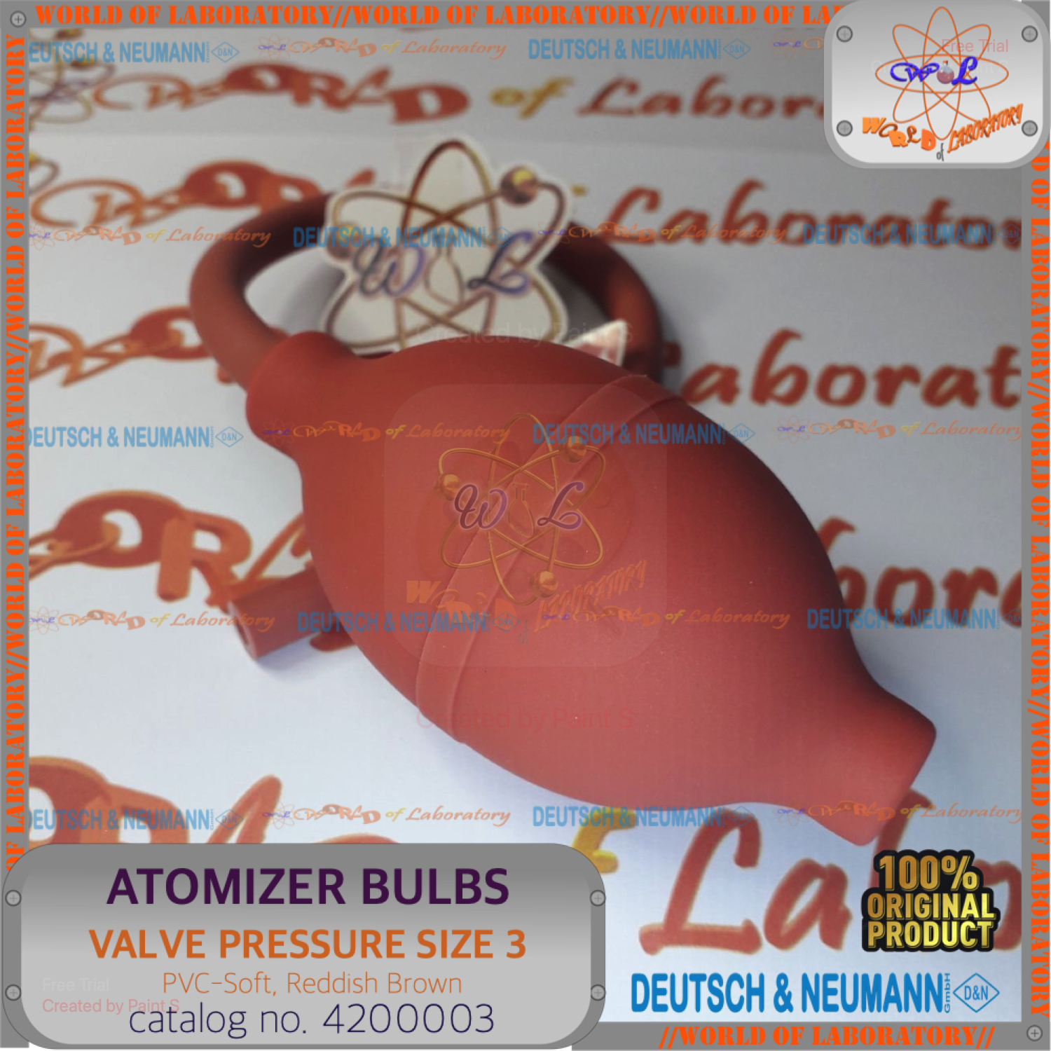 D&N® Atomizer Bulb Pressure Valve Size 3, 65mL, PVC-Soft, Red - Gambar 6