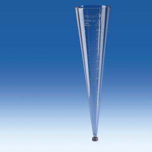 VITLAB® Sedimentation Cones Imhoff Pattern 1.000 mL, SAN, with Screw Cap