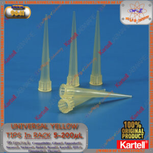 KARTELL® Universal Yellow Tips 5-200 Microlitres, 96pcs/Rack