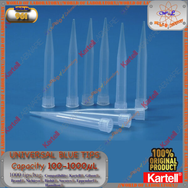 KARTELL® Universal Blue Tips 100-1000 Microlitres, 1000pcs/Bag